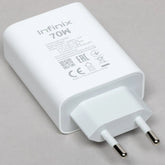 Infinix 70W charger on a gray background